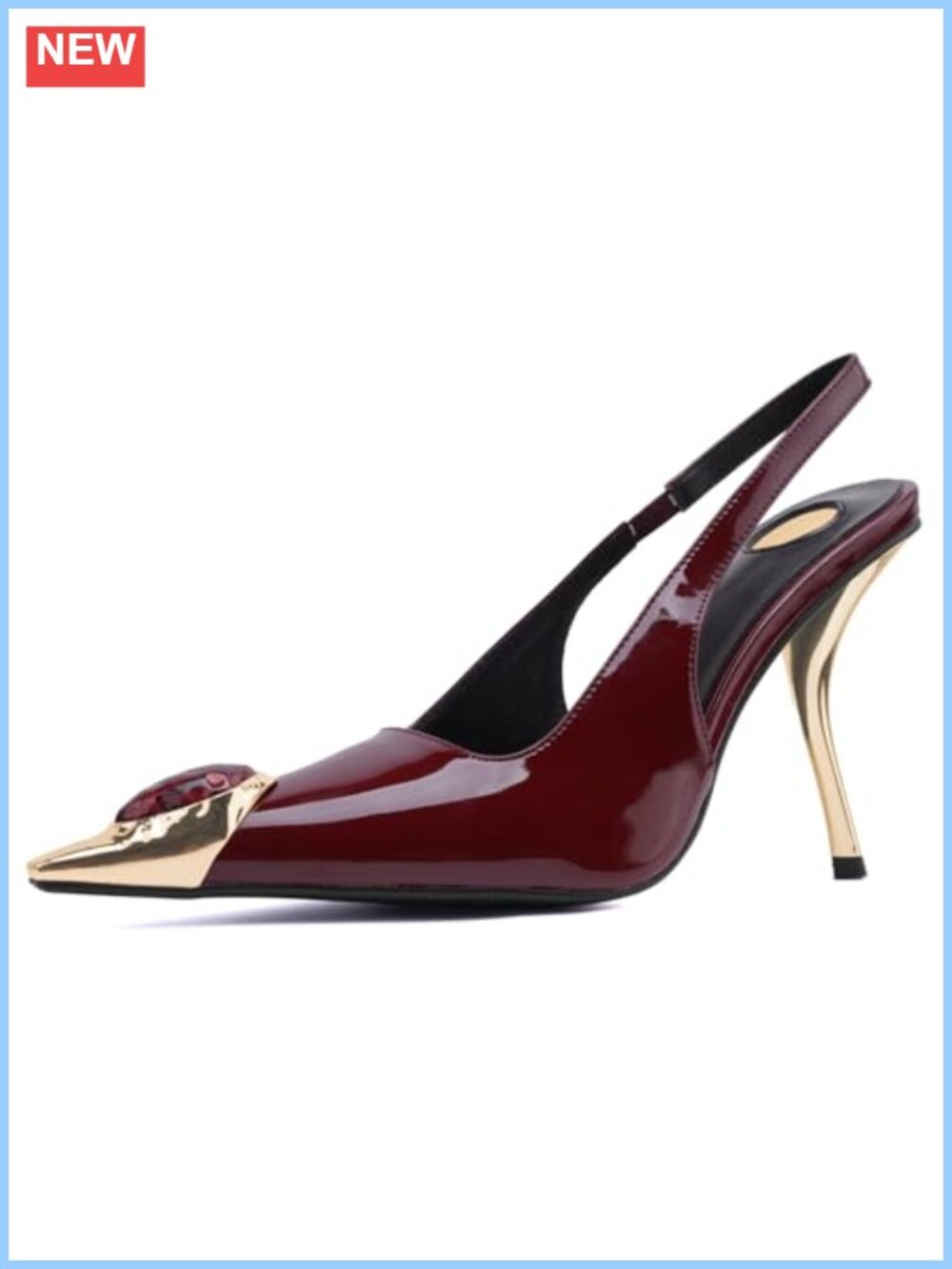 Pointed Toe Stiletto Slingback Pumps, 4-Inch High Heels for Women
